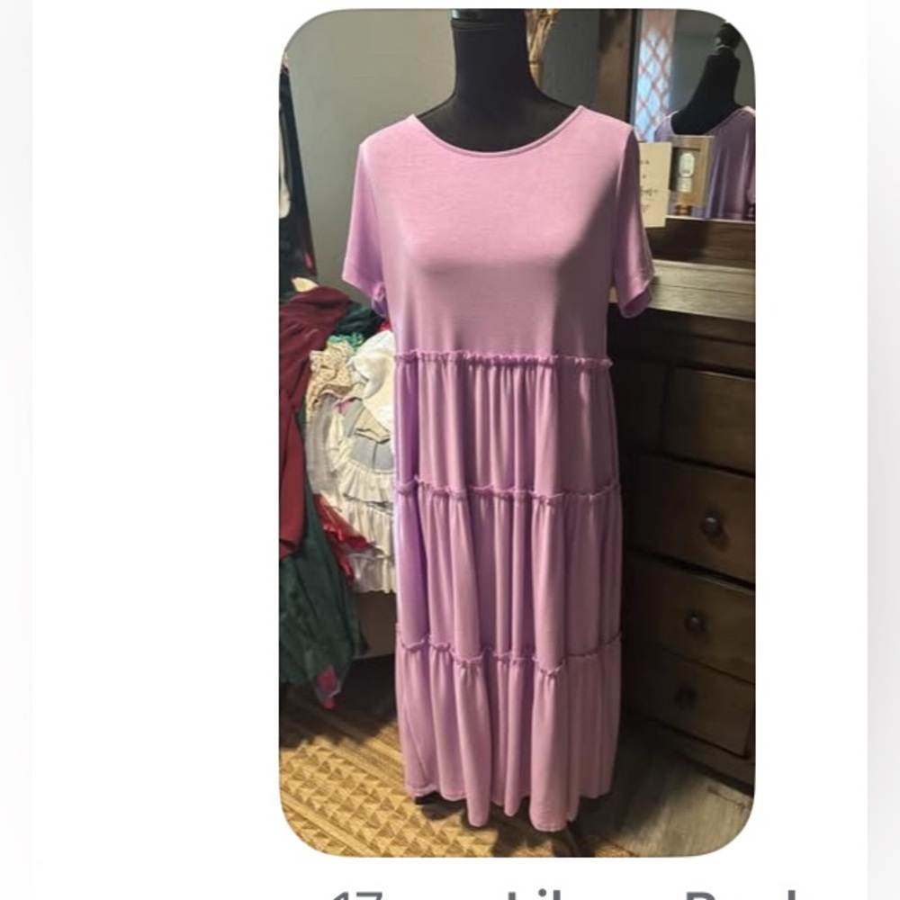Elegant Lavender Tiered Dress